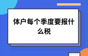 个体户每个季度要报什么税