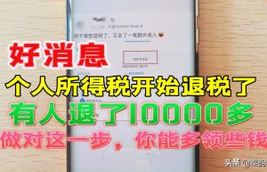 个人所得税开始退税，教你详细申请步骤，看看你能领多少钱？