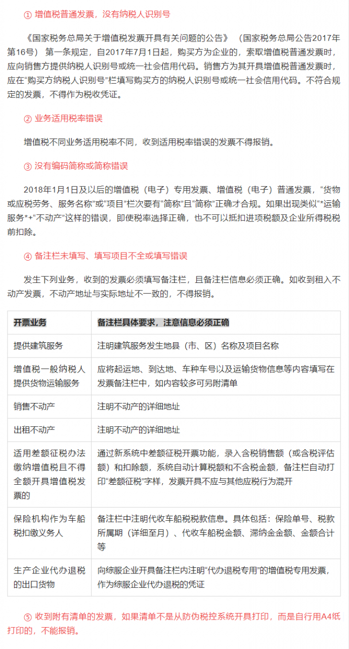 注意！这些都属于不合规发票，千万不能报销！收到一律退回