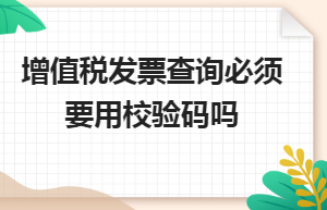 增值税发票查询必须要用校验码吗