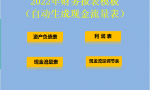 2022财务报表模板，填好资产负债表和利润表，自动生成现金流量表