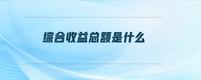 综合收益总额是什么